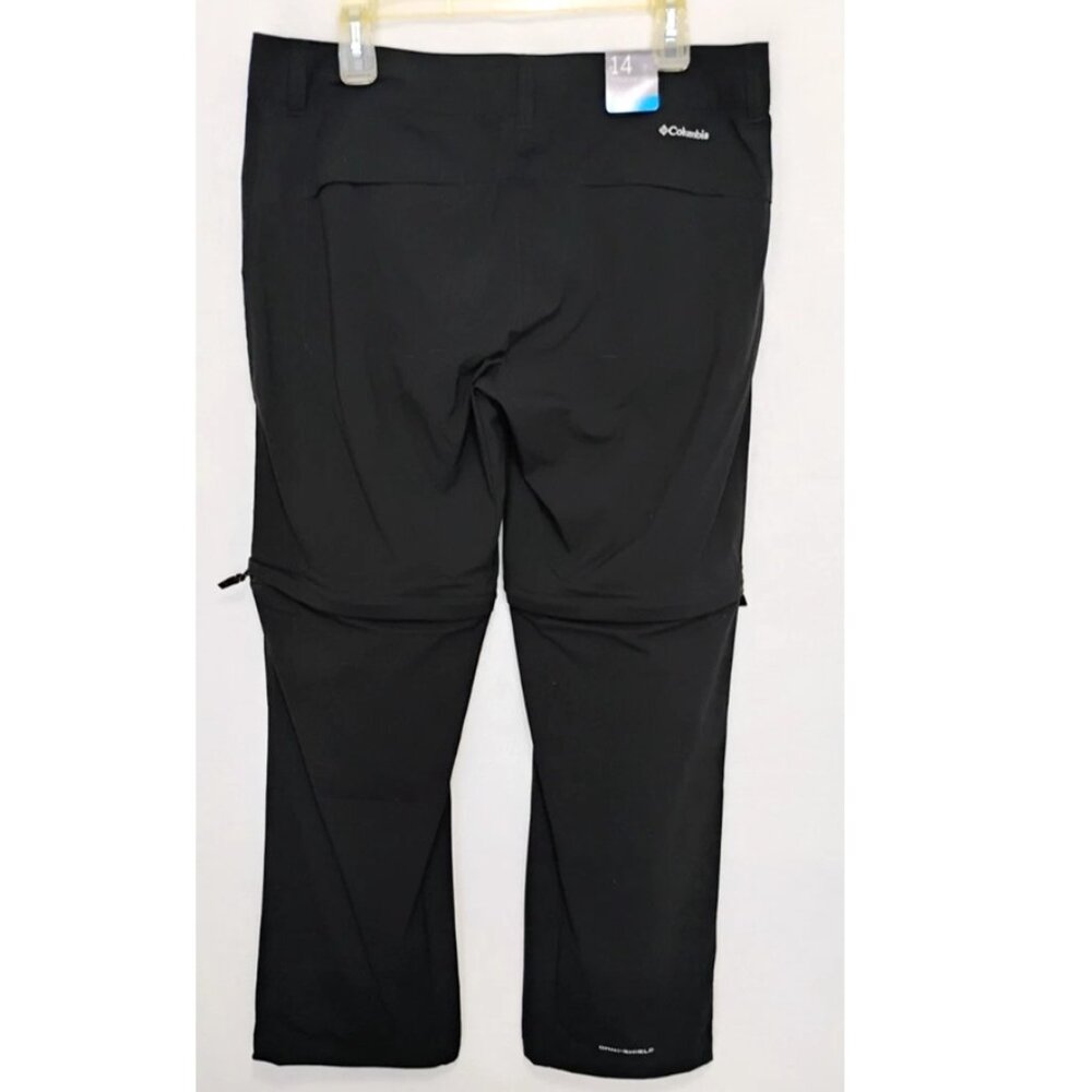 NWT Columbia Omni-Shield Womens Black Convertible Pants UPF 50 Size 14S Short - Picture 2 of 12